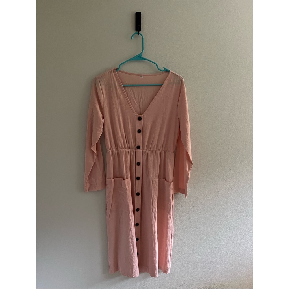 NWOT: Soft‎ Pink Long Sleeve Dress
